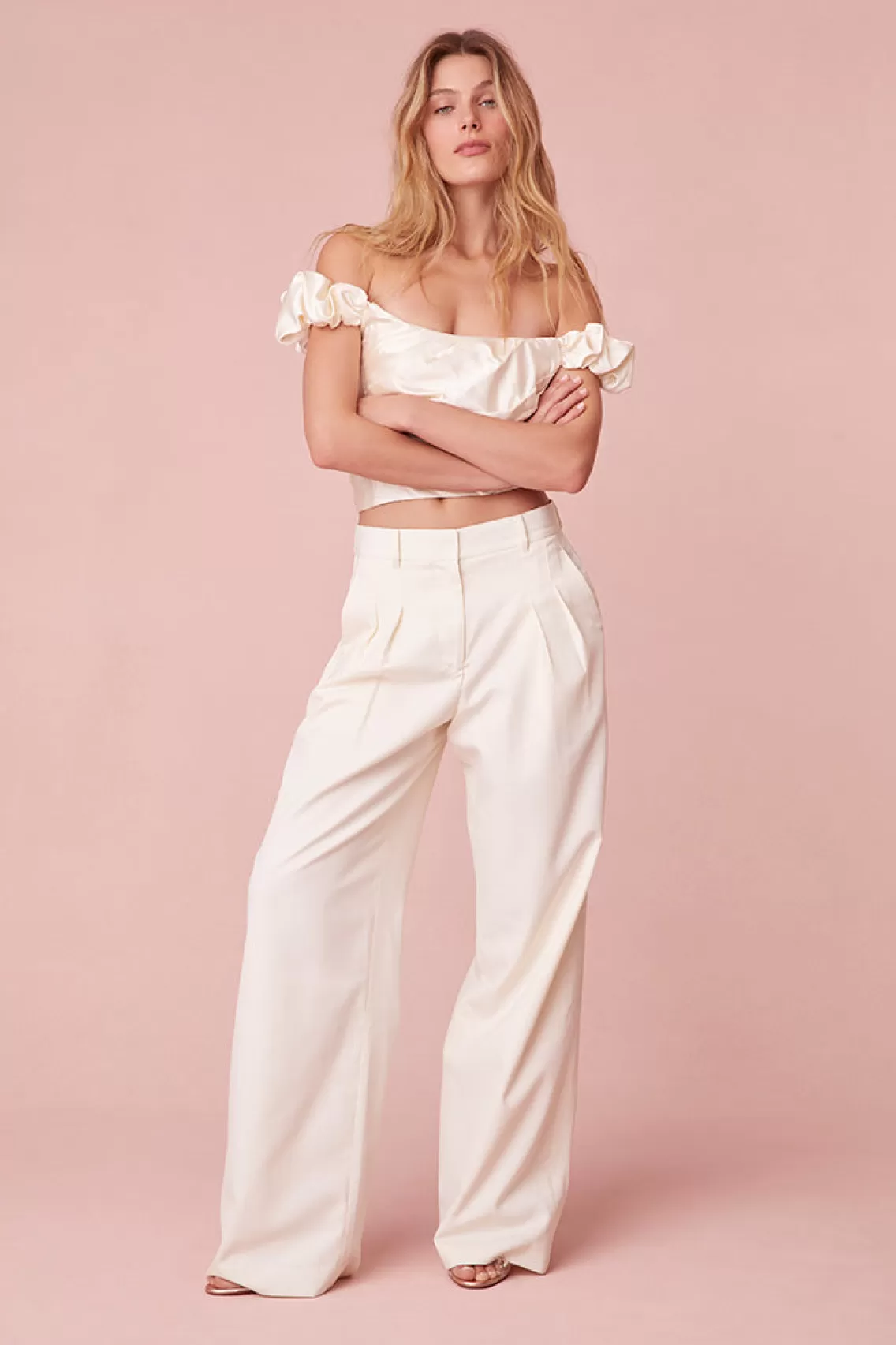 Pants & Shorts | Party Dressing-LoveShackFancy Adams Wide Leg Tailored Pant BLACK