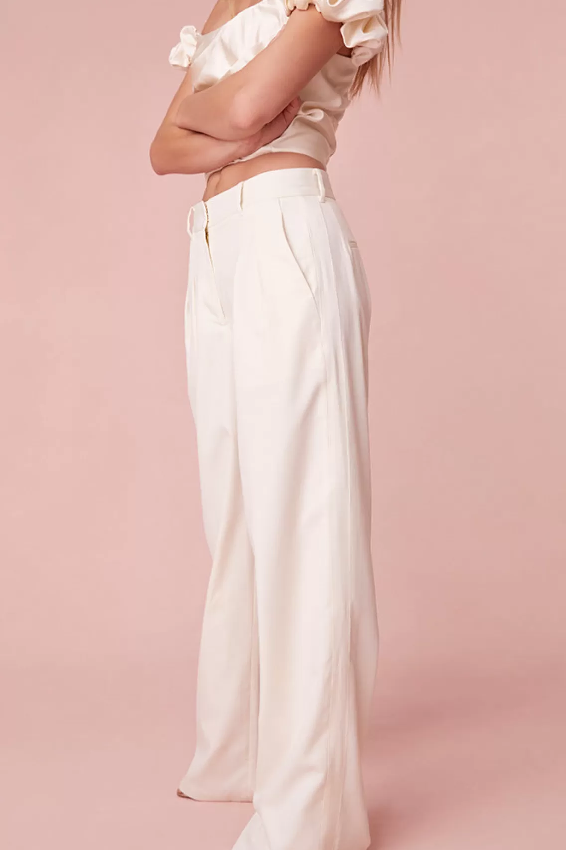 Pants & Shorts | Party Dressing-LoveShackFancy Adams Wide Leg Tailored Pant BLACK