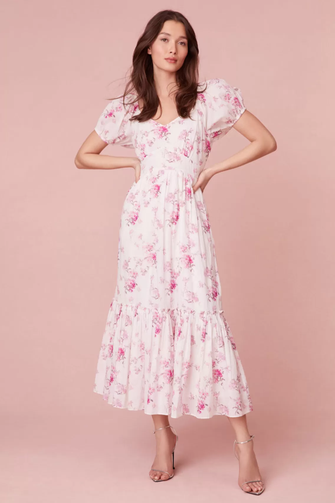 Mommy & Me | Dresses-LoveShackFancy Angie Cotton Midi Dress WARM PINK CLOUD