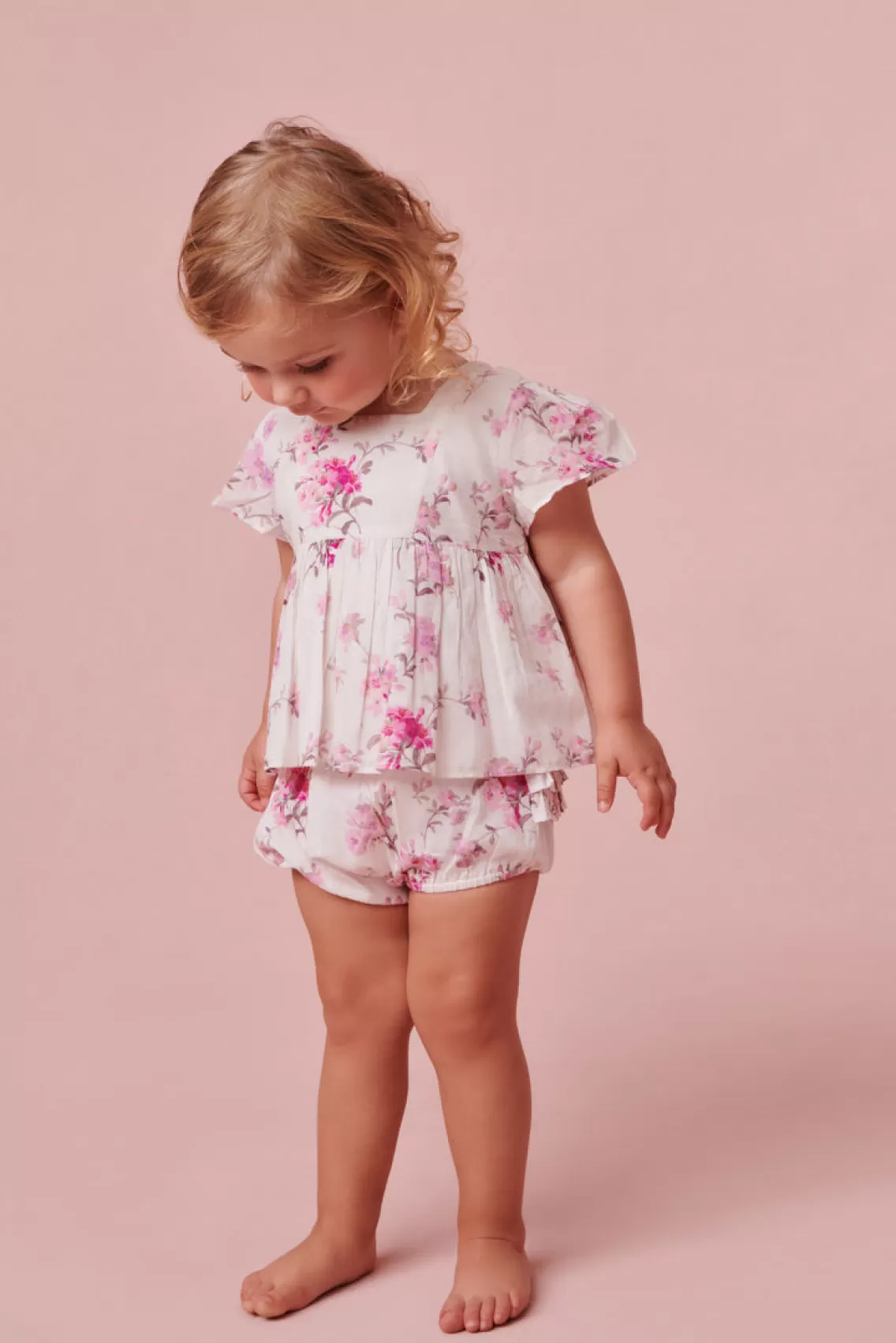 Baby | Mommy & Me-LoveShackFancy Baby Floral Remilia Top WARM PINK CLOUD