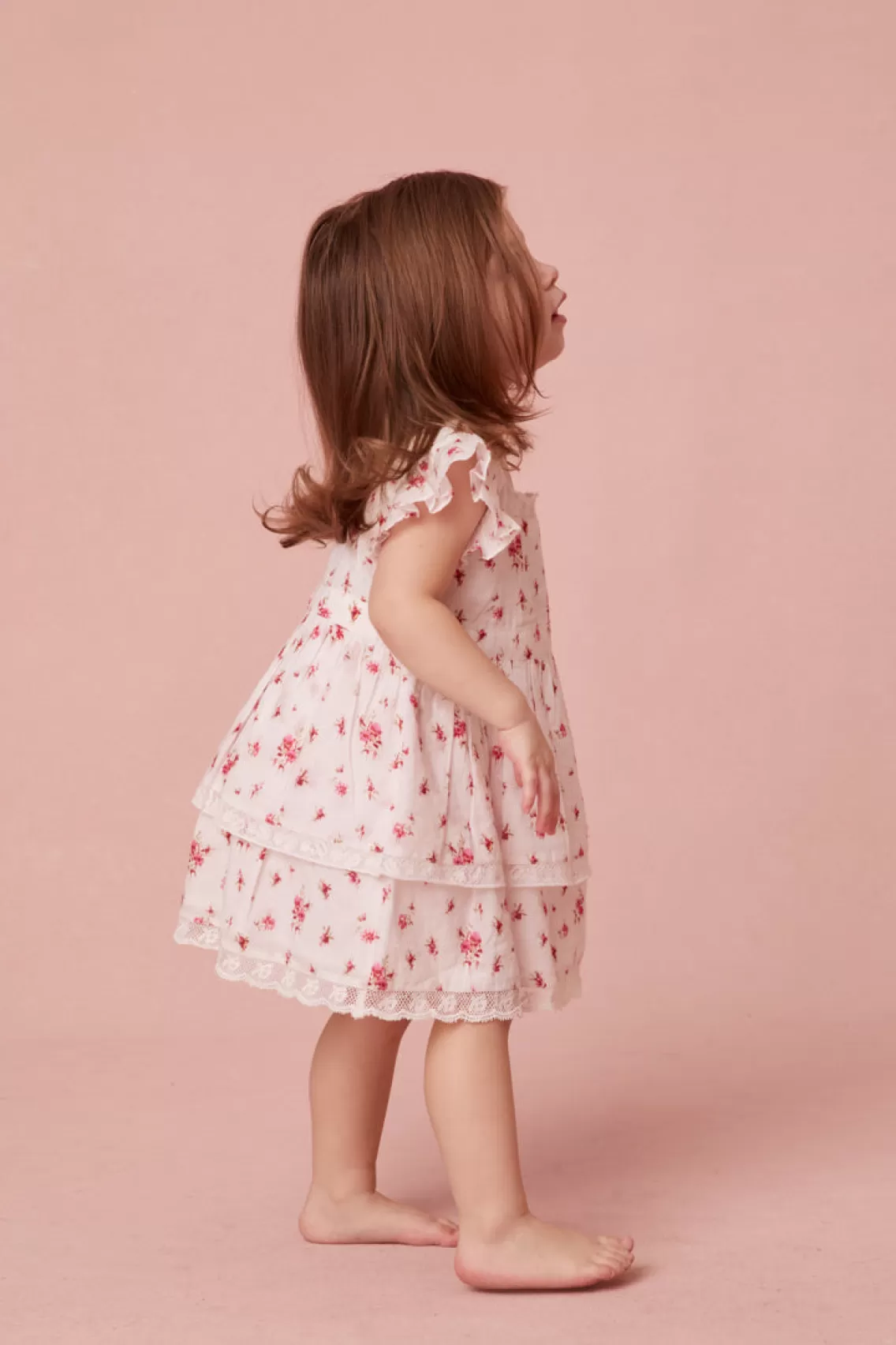 Mommy & Me | Baby-LoveShackFancy Baby Luciette Cotton Dress CARMINE ROSE