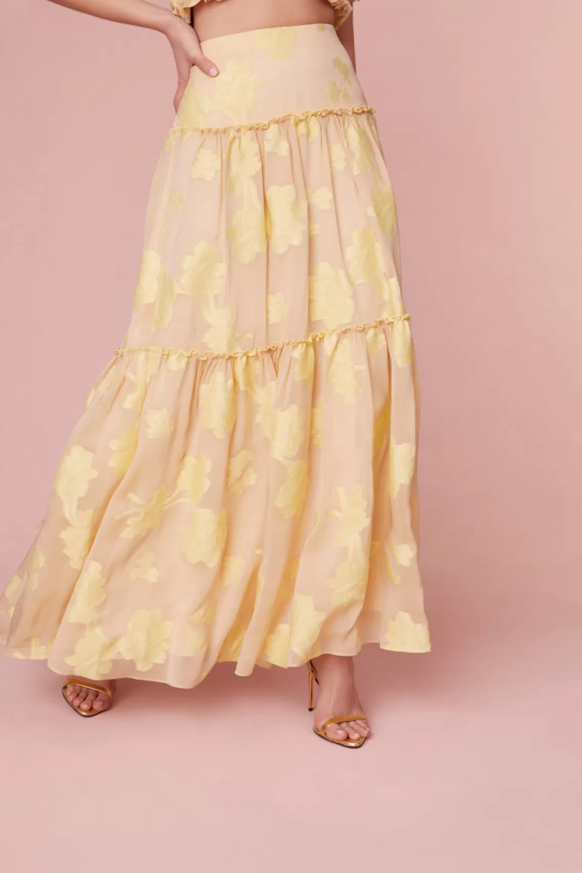 Skirts | Warm Weather Edit-LoveShackFancy Banti Floral Maxi Skirt DAISY YELLOW