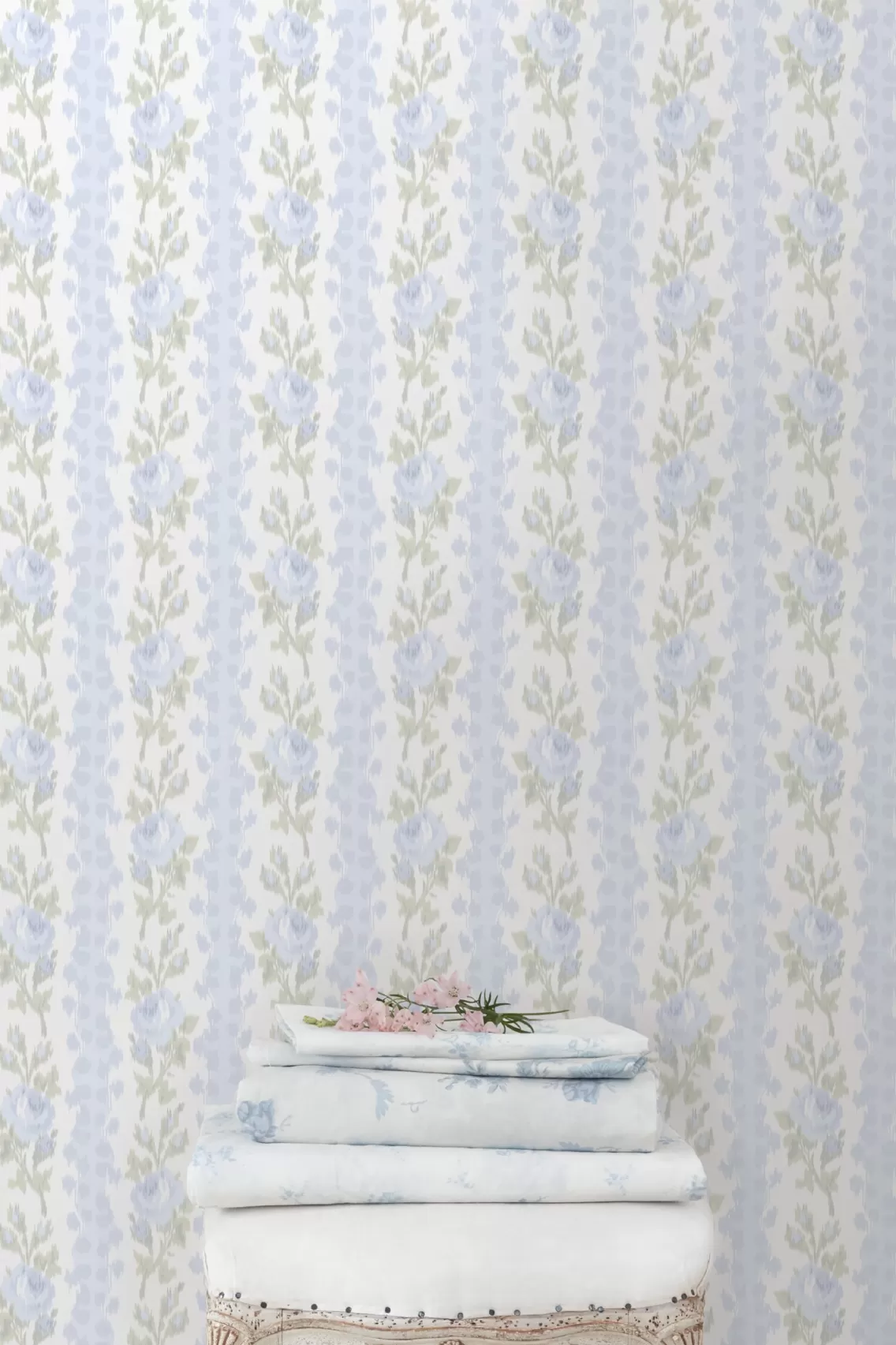 Home Decor | Wallpaper-LoveShackFancy Blooming Heirloom Wallpaper BLUE ROMANCE