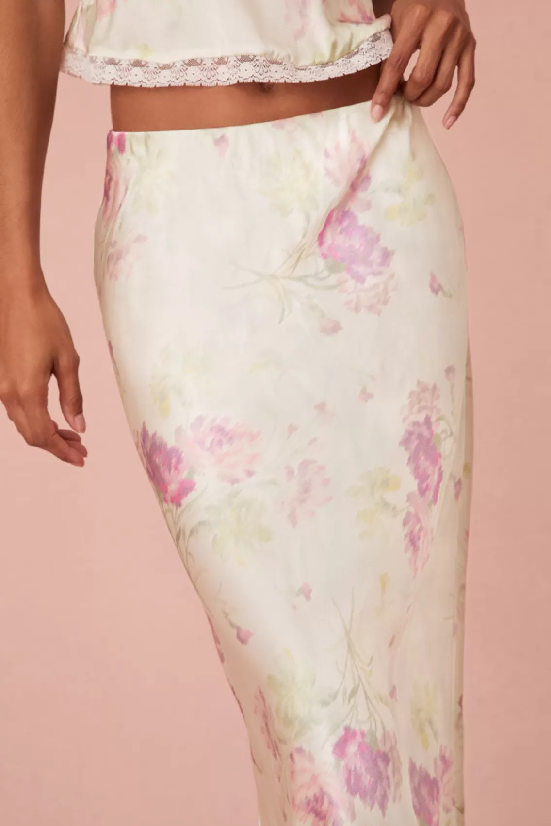 Skirts | Perfect Pairings-LoveShackFancy Castle Floral Midi Skirt PEACHY SAGE