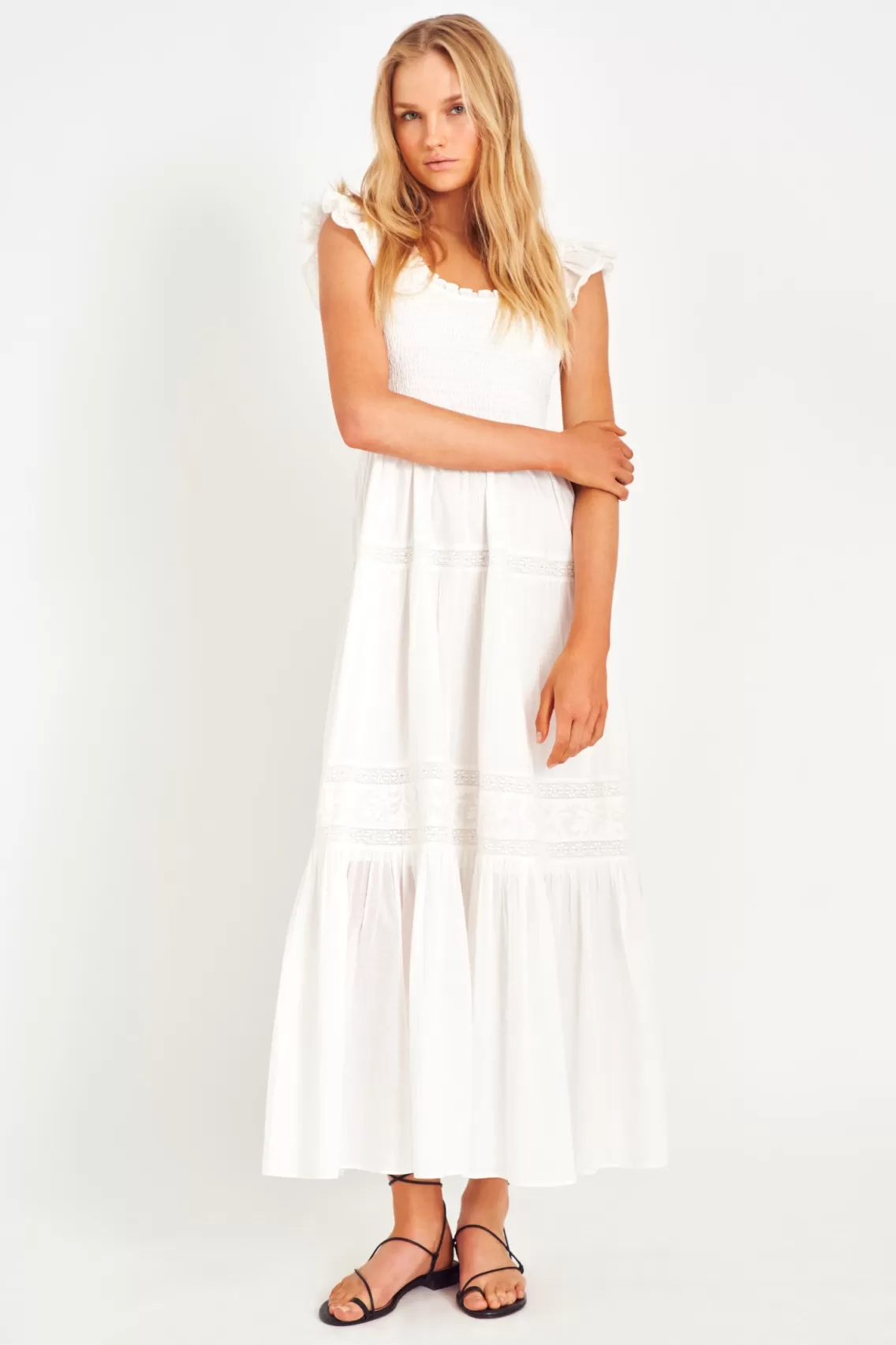 Dresses | White Edit-LoveShackFancy Chessie Heritage Cotton Maxi Dress TRUE WHITE
