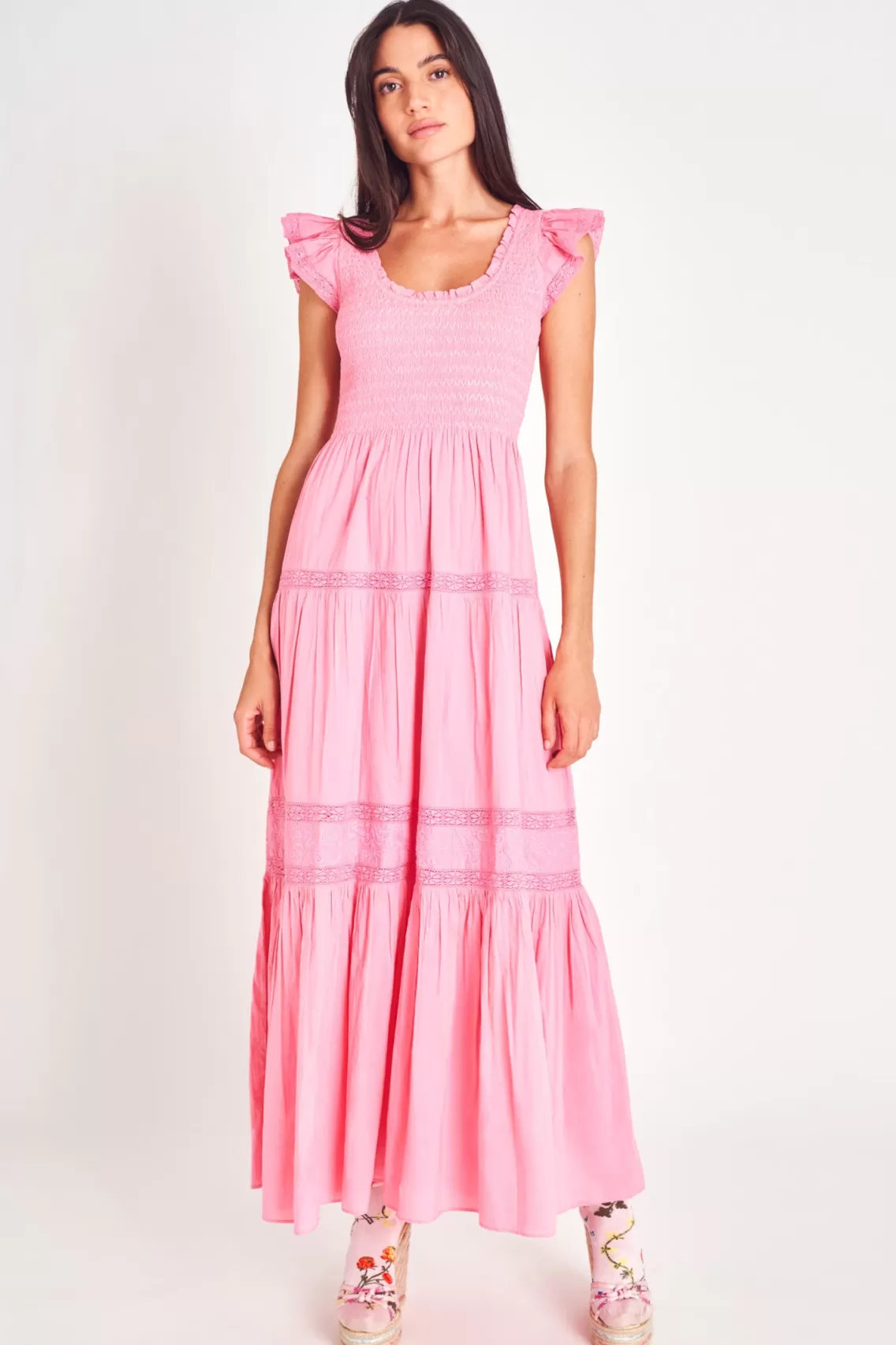 Dresses | White Edit-LoveShackFancy Chessie Heritage Cotton Maxi Dress TRUE WHITE