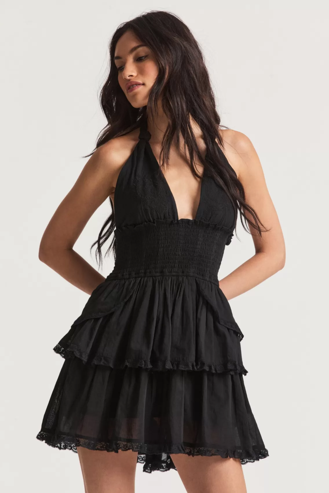Dresses | Heritage Collection-LoveShackFancy Deanna Heritage Halter Mini Dress BLACK