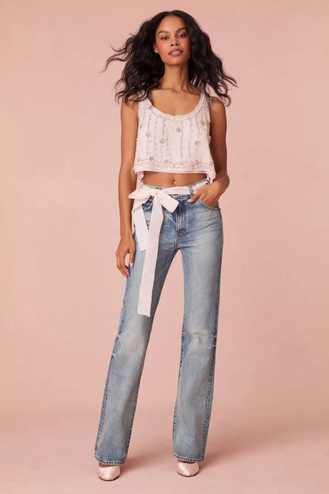 Perfect Pairings | Party Dressing-LoveShackFancy Ensor Embellished Crop Top LILAC