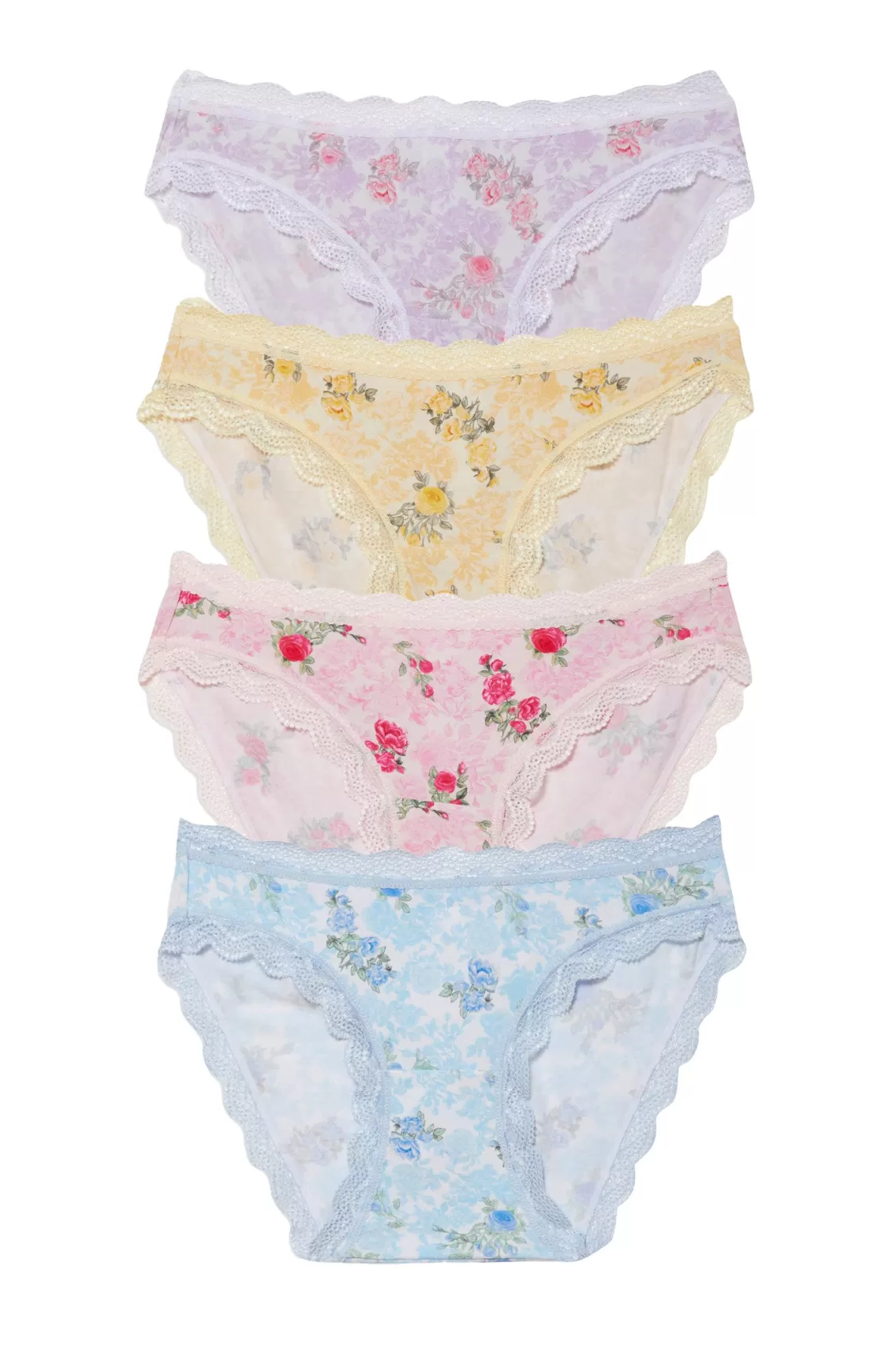 Sleep & Intimates | Pink Edit-LoveShackFancy Garden Rose 4 Pack Knicker Box RAINBOW CLOUD