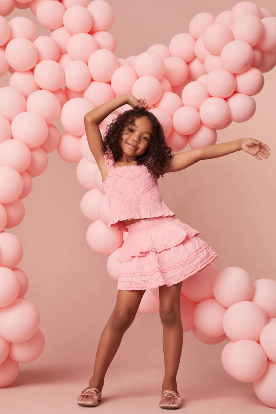 Girls | Mommy & Me-LoveShackFancy Girls Albion Cotton Skirt BUBBLEGUM