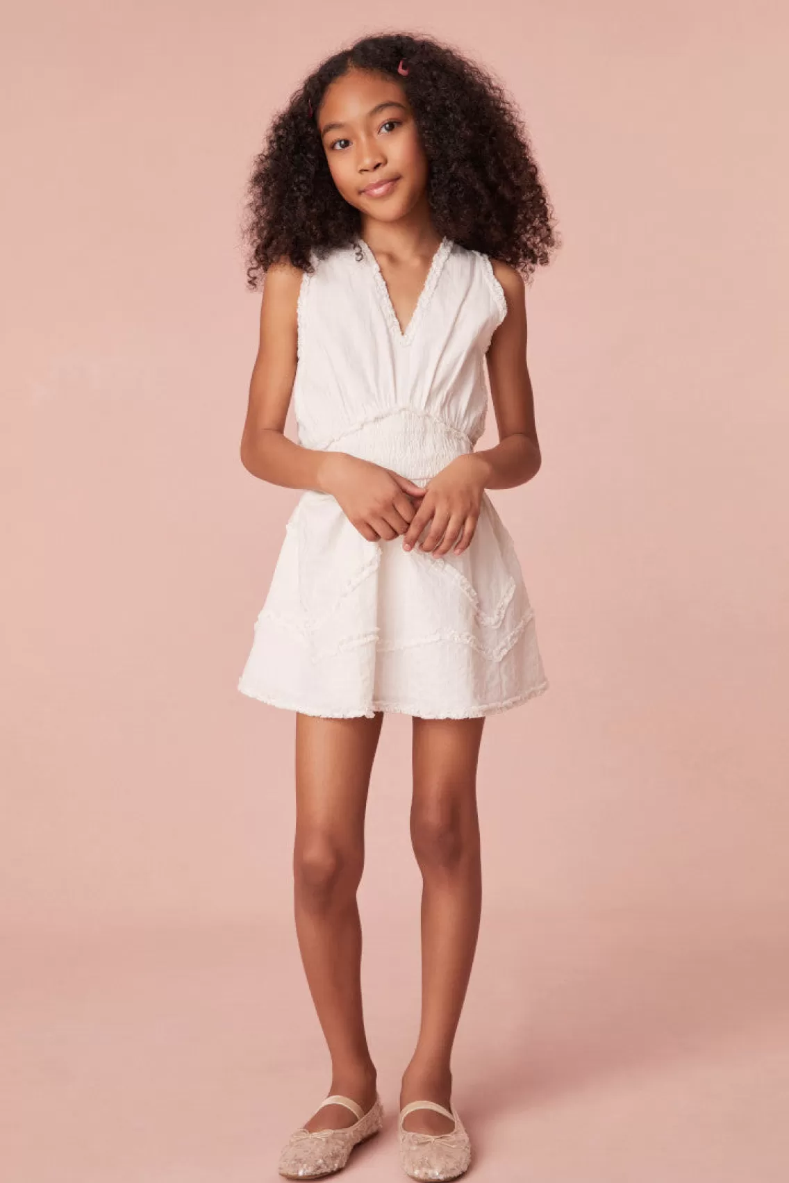 Girls-LoveShackFancy Girls Brecken Cotton Dress BRIGHT WHITE