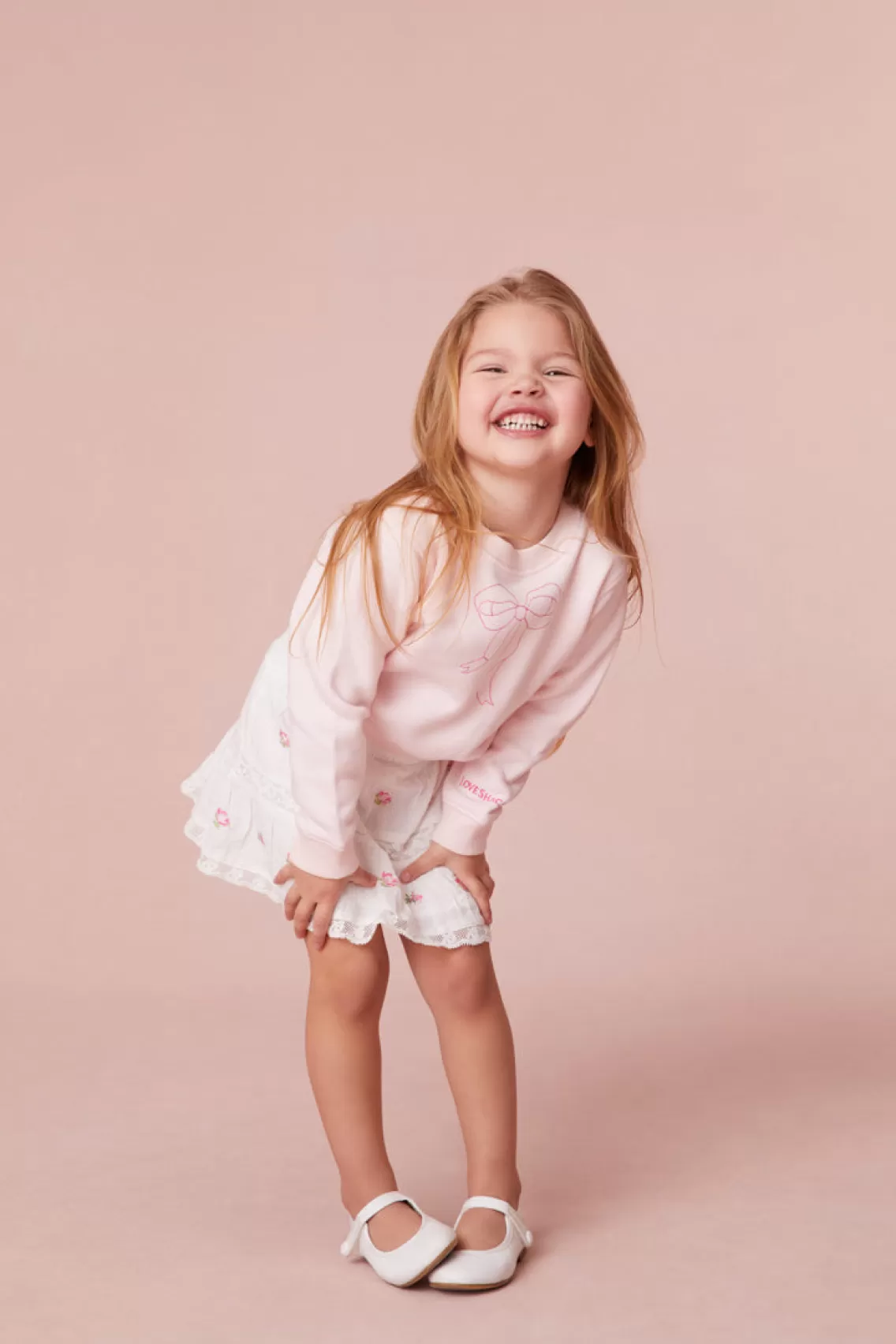 Girls | Mommy & Me-LoveShackFancy Girls Coralette Embroidered Cotton Skirt PINK POTION