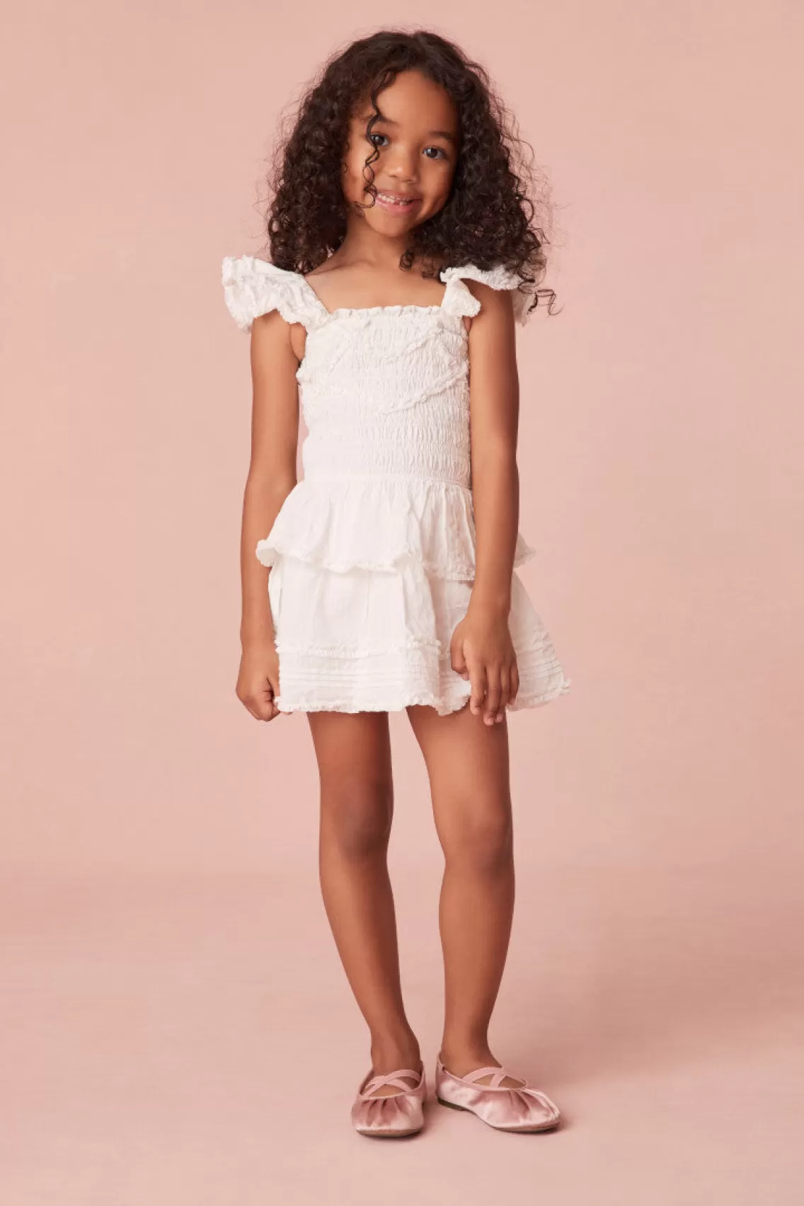 Girls | Mommy & Me-LoveShackFancy Girls Marcelline Dress BRIGHT WHITE