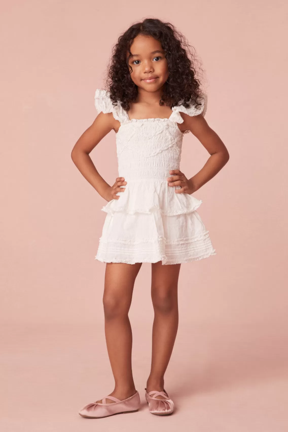 Girls | Mommy & Me-LoveShackFancy Girls Marcelline Dress BRIGHT WHITE