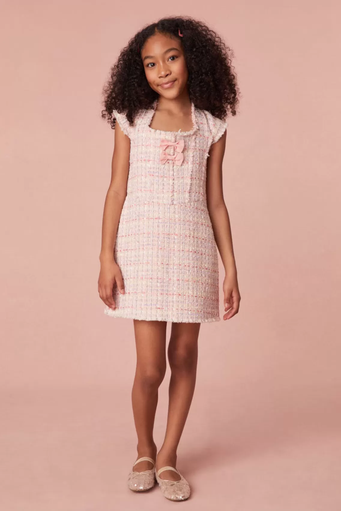 Girls | Pink Edit-LoveShackFancy Girls Rafina Tweed Dress BIRTHDAY CAKE