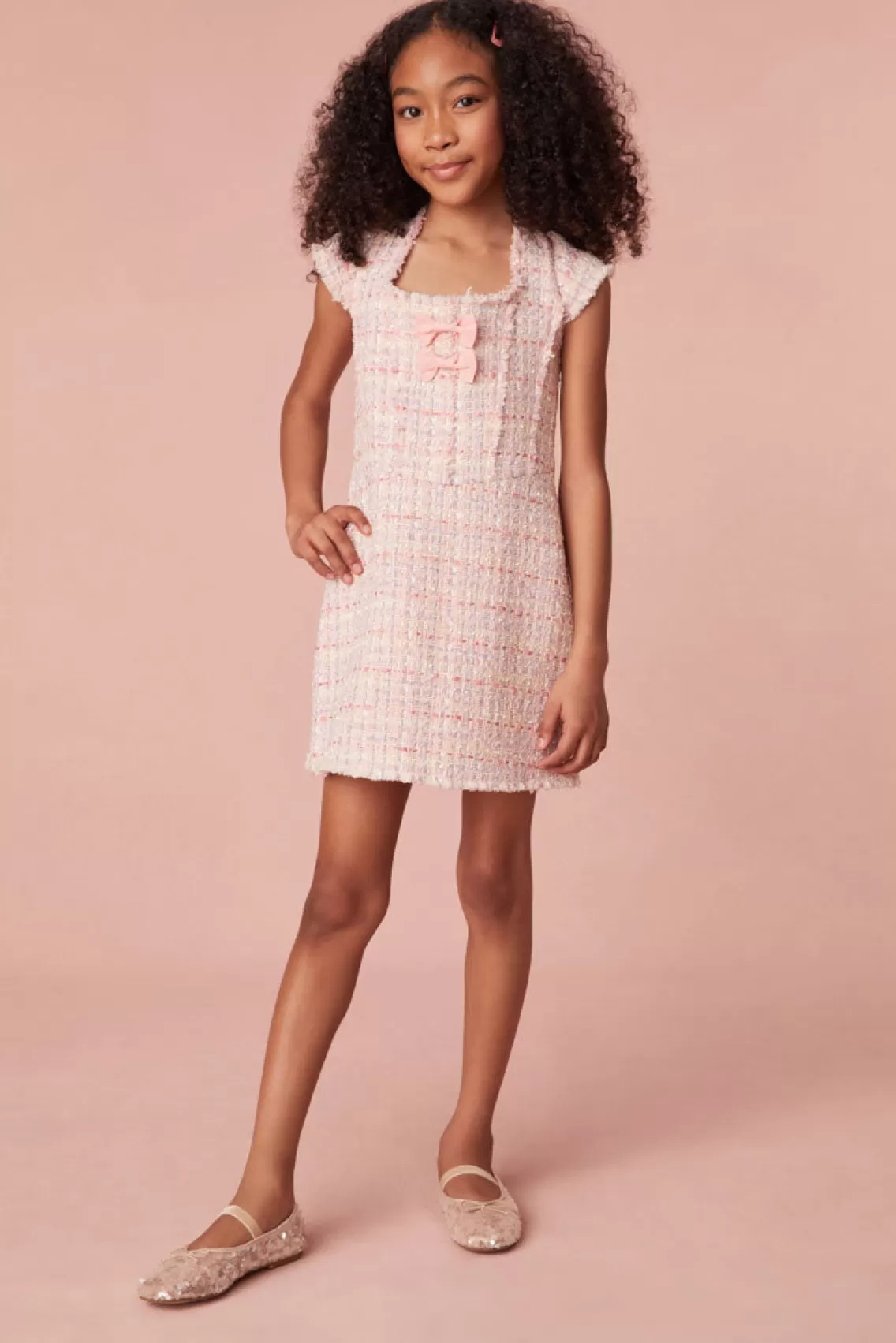 Girls | Pink Edit-LoveShackFancy Girls Rafina Tweed Dress BIRTHDAY CAKE