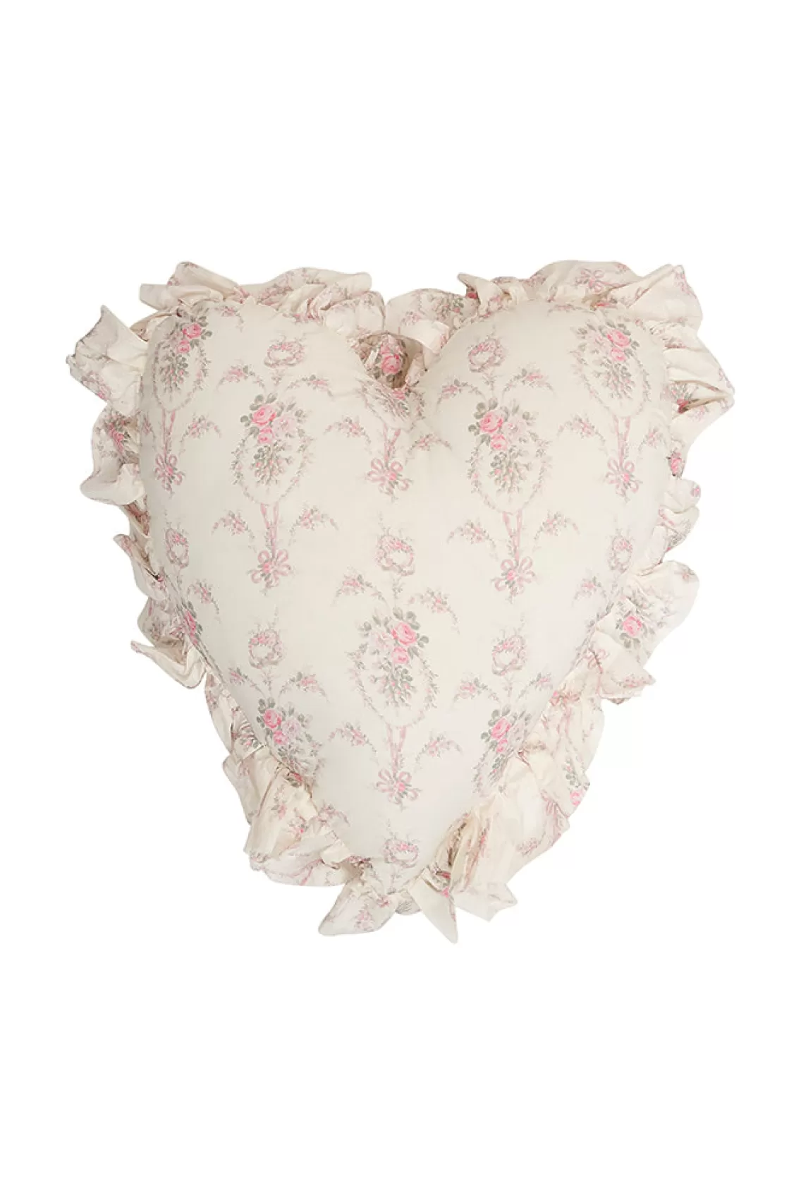 Home Decor | Bedding-LoveShackFancy Heart Shape Ruffle Pillow PINK PARTY