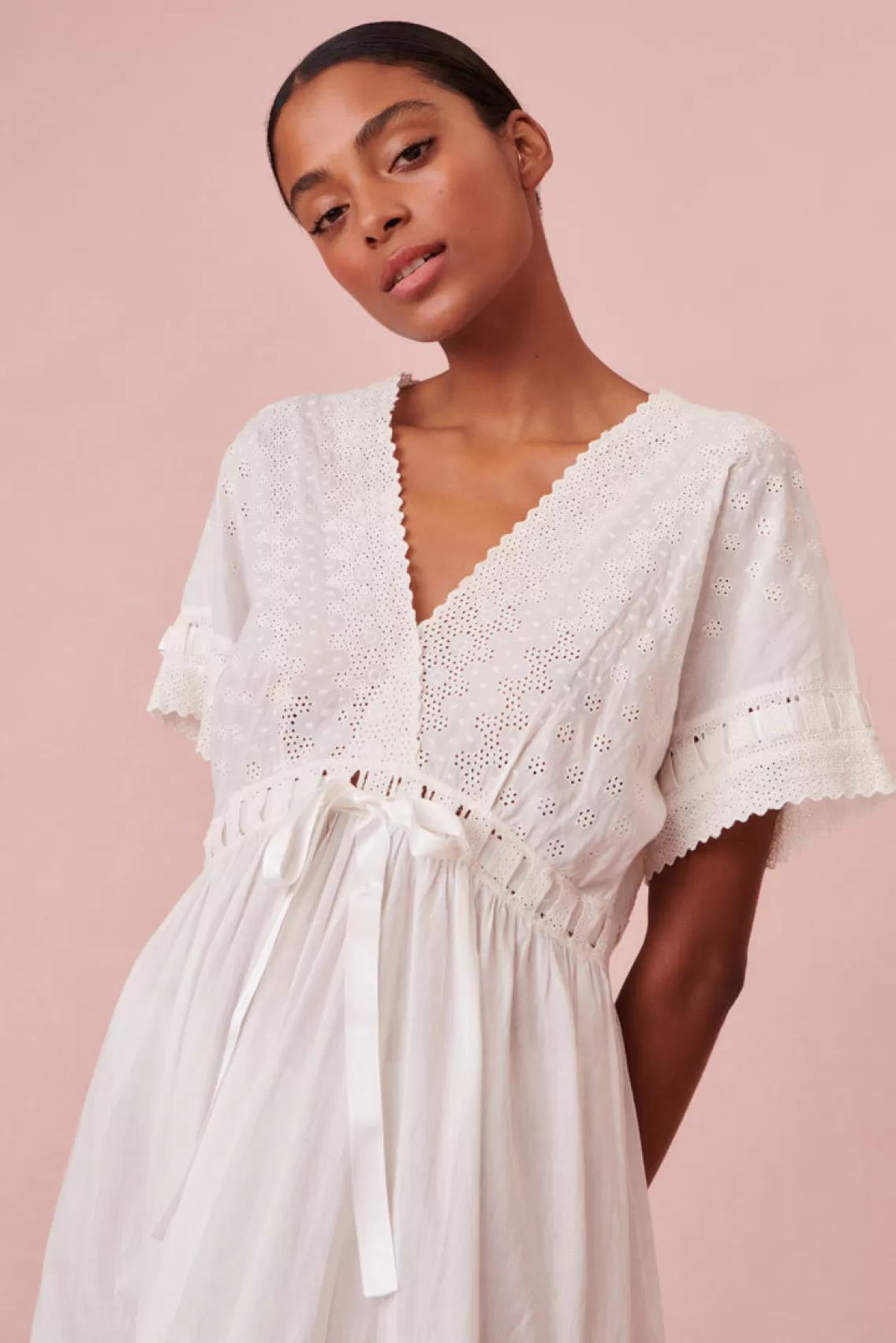 Sleep & Intimates | White Edit-LoveShackFancy Iona Cotton Nightgown WHITE