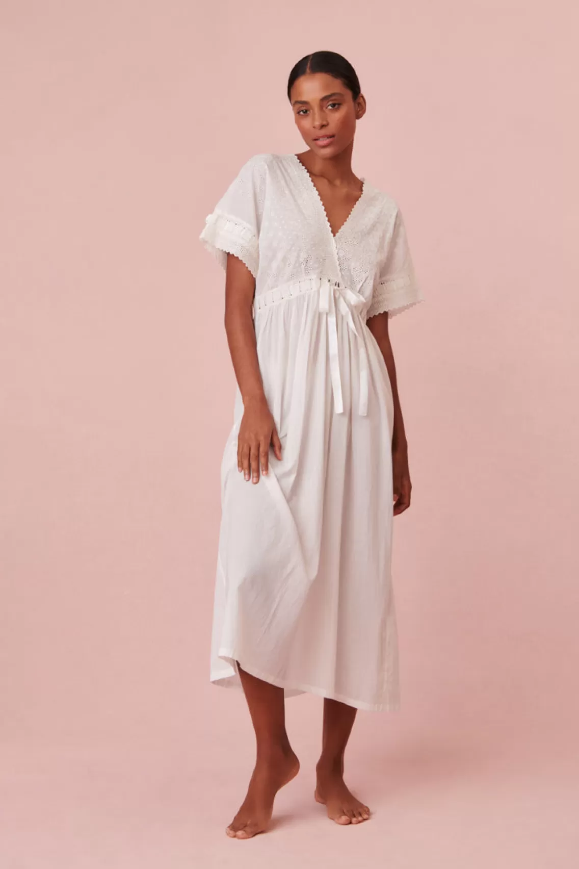 Sleep & Intimates | White Edit-LoveShackFancy Iona Cotton Nightgown WHITE