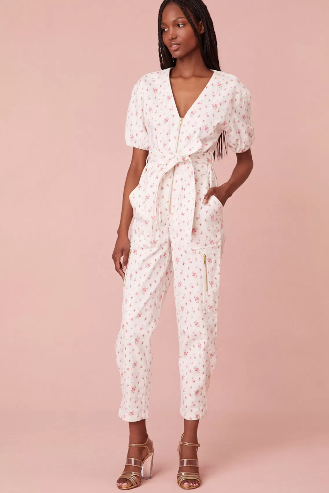 Mommy & Me | Pants & Shorts-LoveShackFancy Jeni V-neck Jumpsuit CARMINE FLORAL