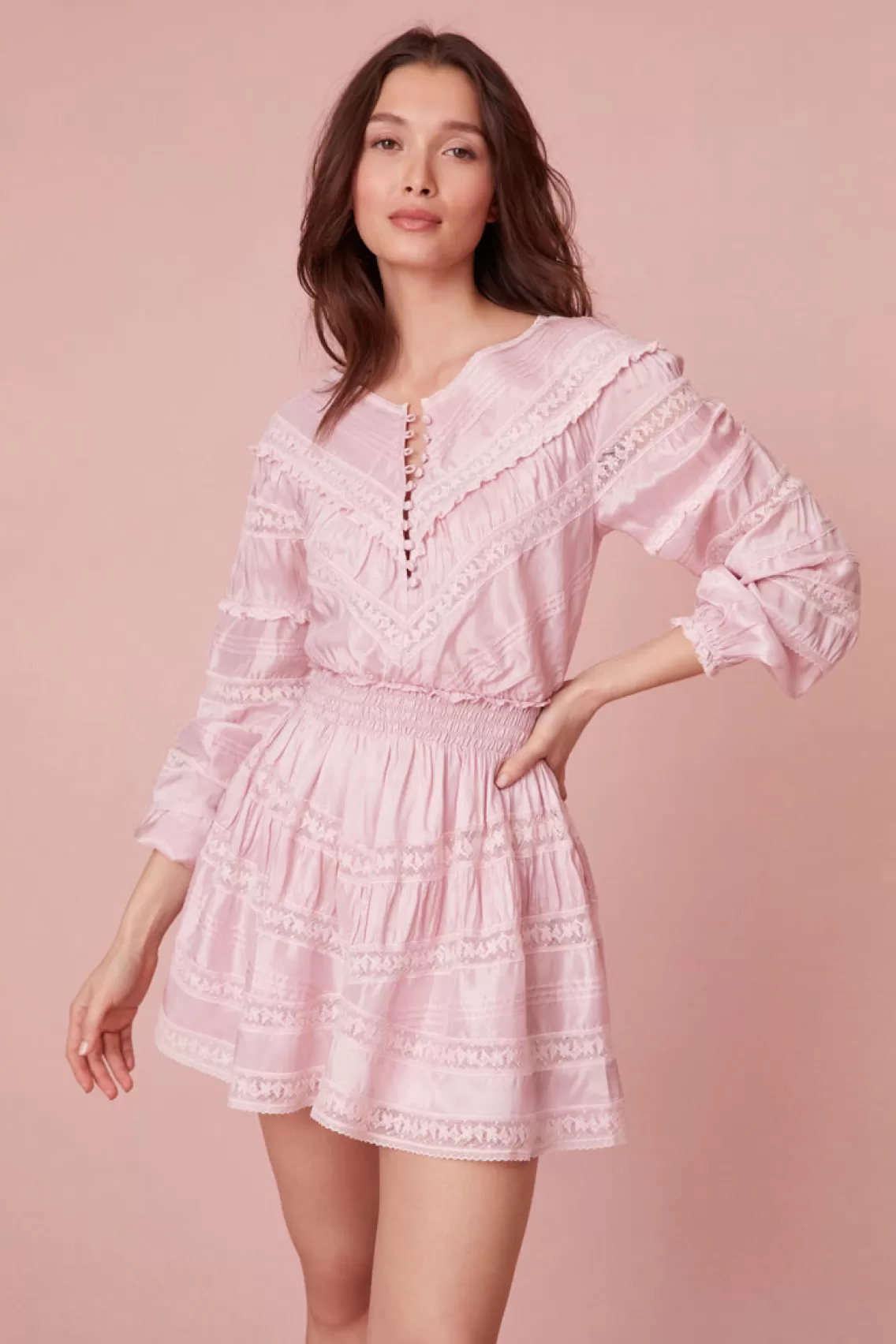 Dresses | Pink Edit-LoveShackFancy Jones Victorian Lace Mini Dress LIGHT LILAC