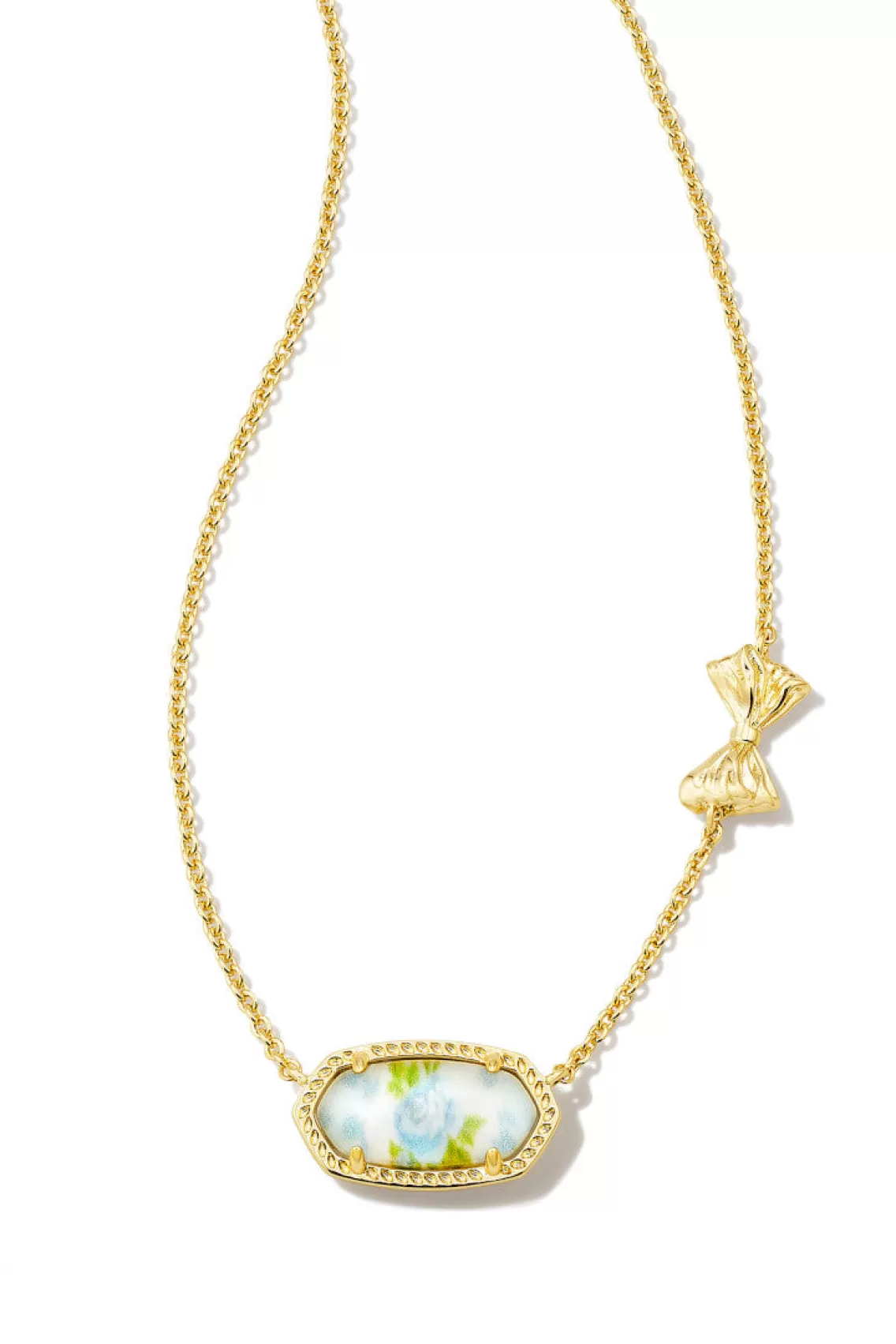 Jewelry-LoveShackFancy Kendra Scott X Gold Elisa Necklace BLUE ROMANCE BLOOMING HEIRLOOM ILLUSION