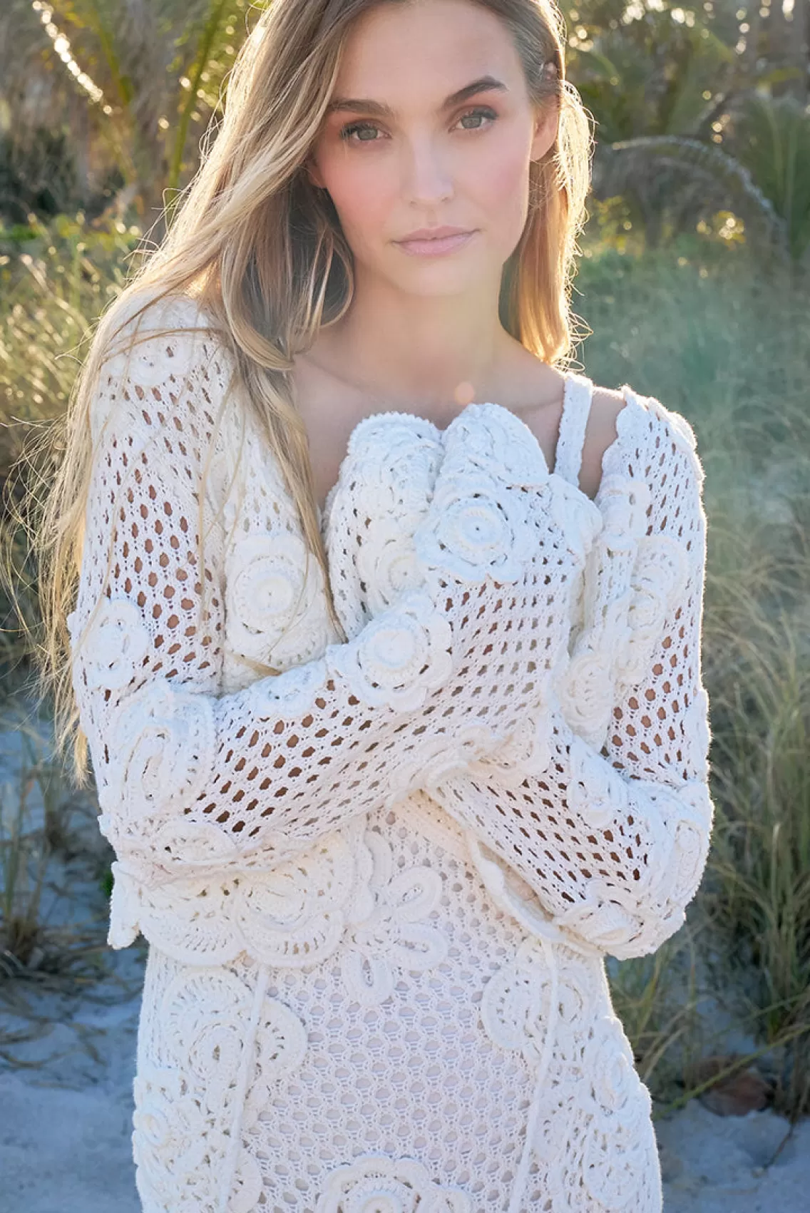 White Edit | Warm Weather Edit-LoveShackFancy Kylan Crochet Cardigan OFF WHITE