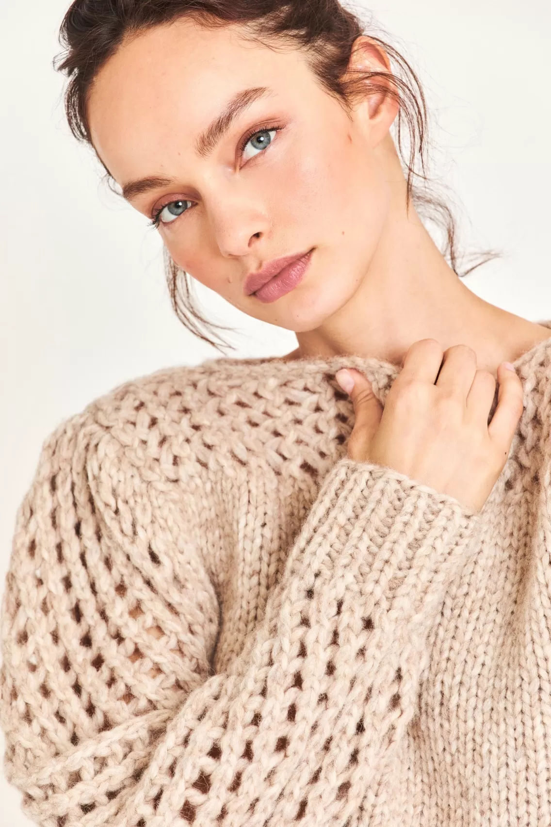 Heritage Collection-LoveShackFancy Larson Alpaca Crop Pullover FAWN