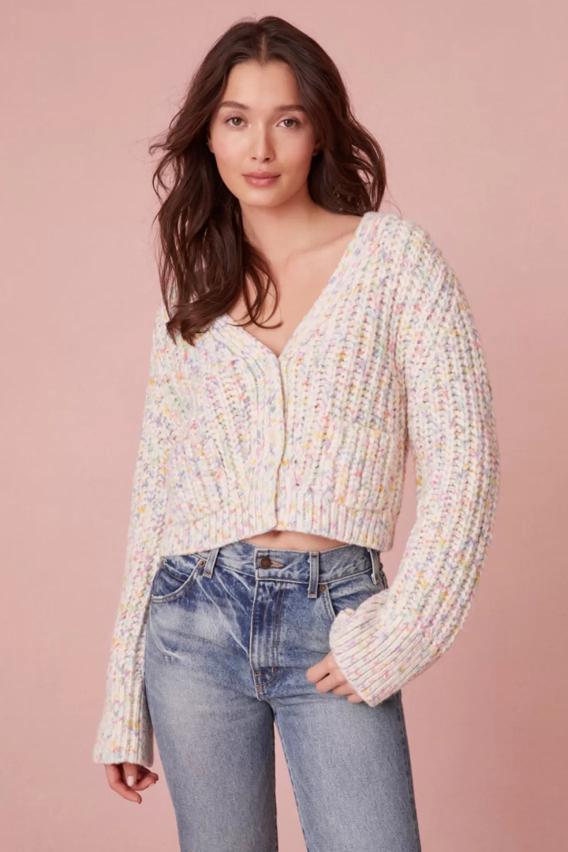 Sweaters-LoveShackFancy Meli Cotton Cardigan RAINBOW ICE