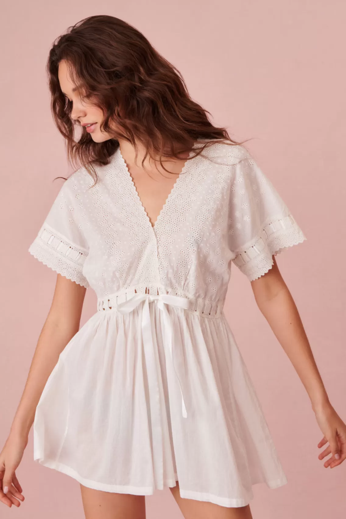 Sleep & Intimates | White Edit-LoveShackFancy Mini Iona Cotton Nightgown WHITE