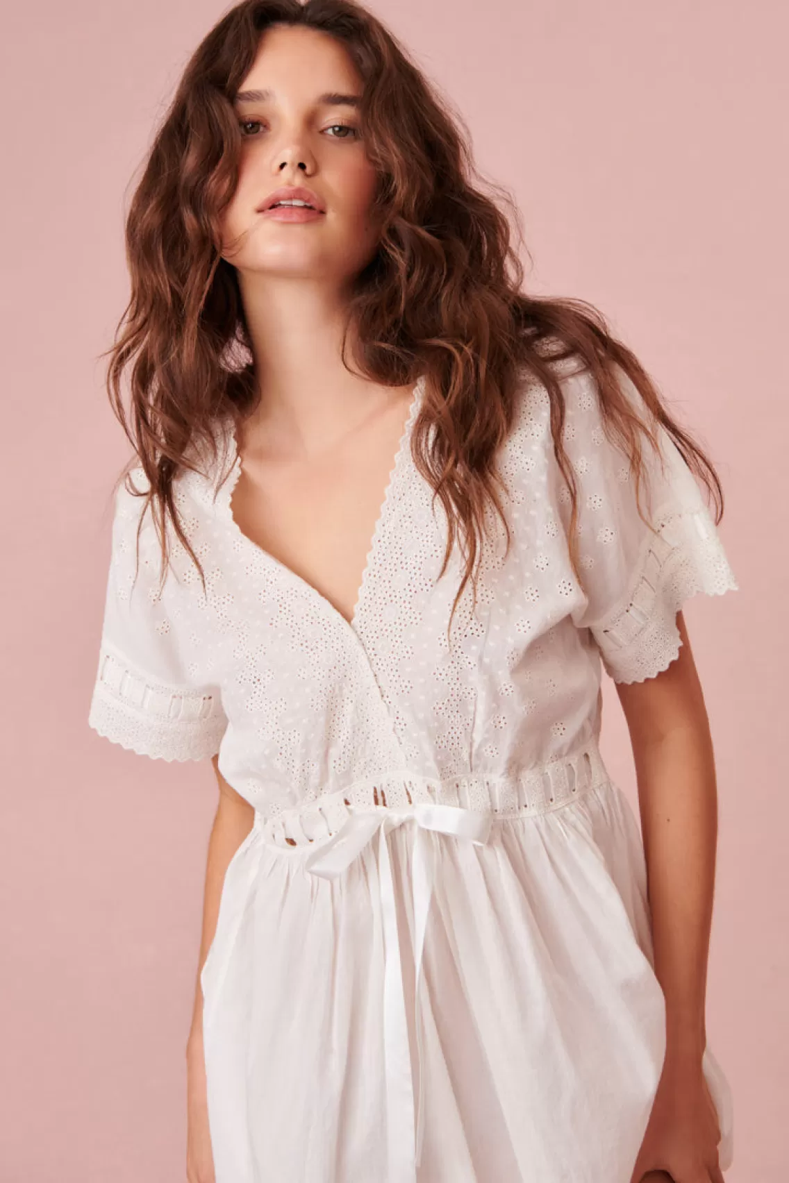 Sleep & Intimates | White Edit-LoveShackFancy Mini Iona Cotton Nightgown WHITE