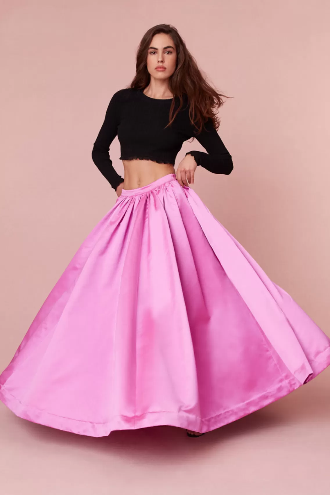 Skirts | Pink Edit-LoveShackFancy Minita Luxe Satin Maxi Skirt MAGENTA