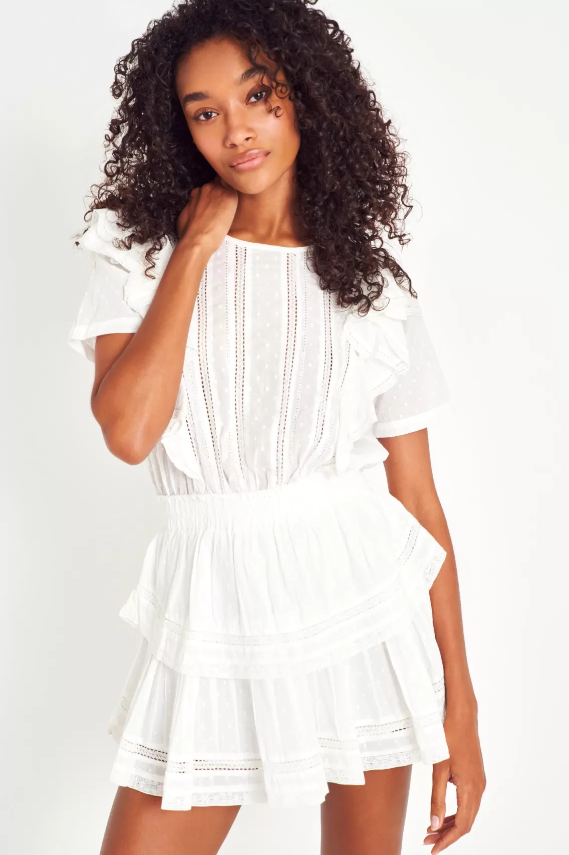 Heritage Collection | Dresses-LoveShackFancy Natasha Heritage Mini Dress VIOLET SPLASH HAND DYE