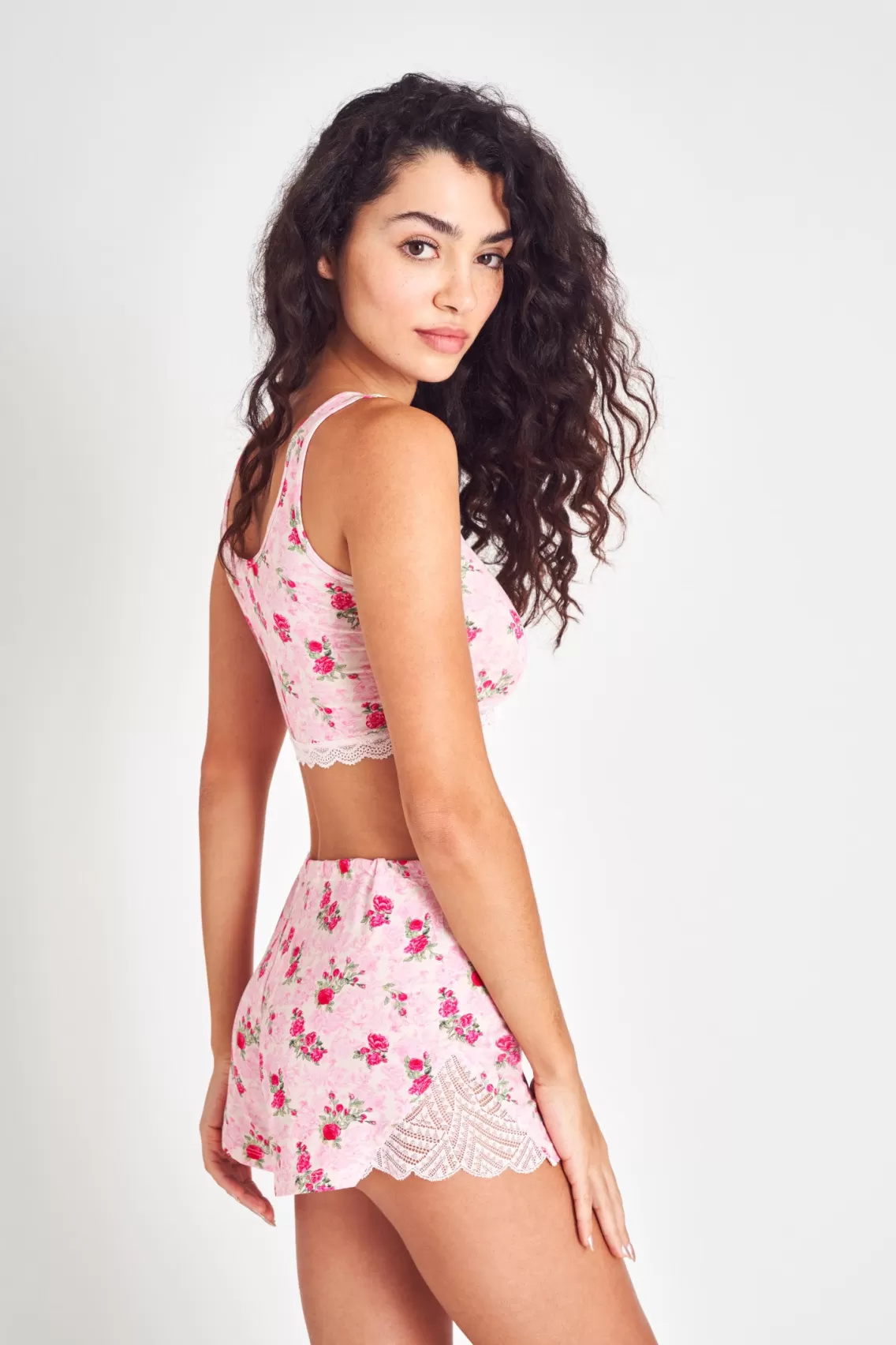 Pink Edit | Perfect Pairings-LoveShackFancy Bralette And Short Set PINK IVY