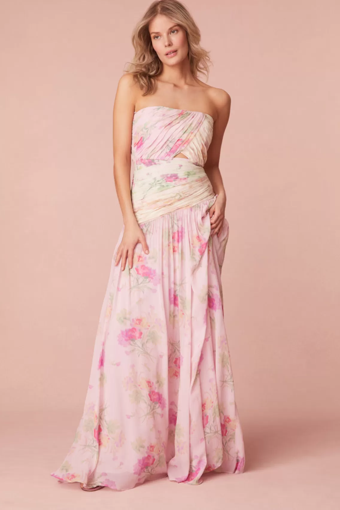 Dresses | Warm Weather Edit-LoveShackFancy Pintil Strapless Floral Gown GARDEN SUNSET