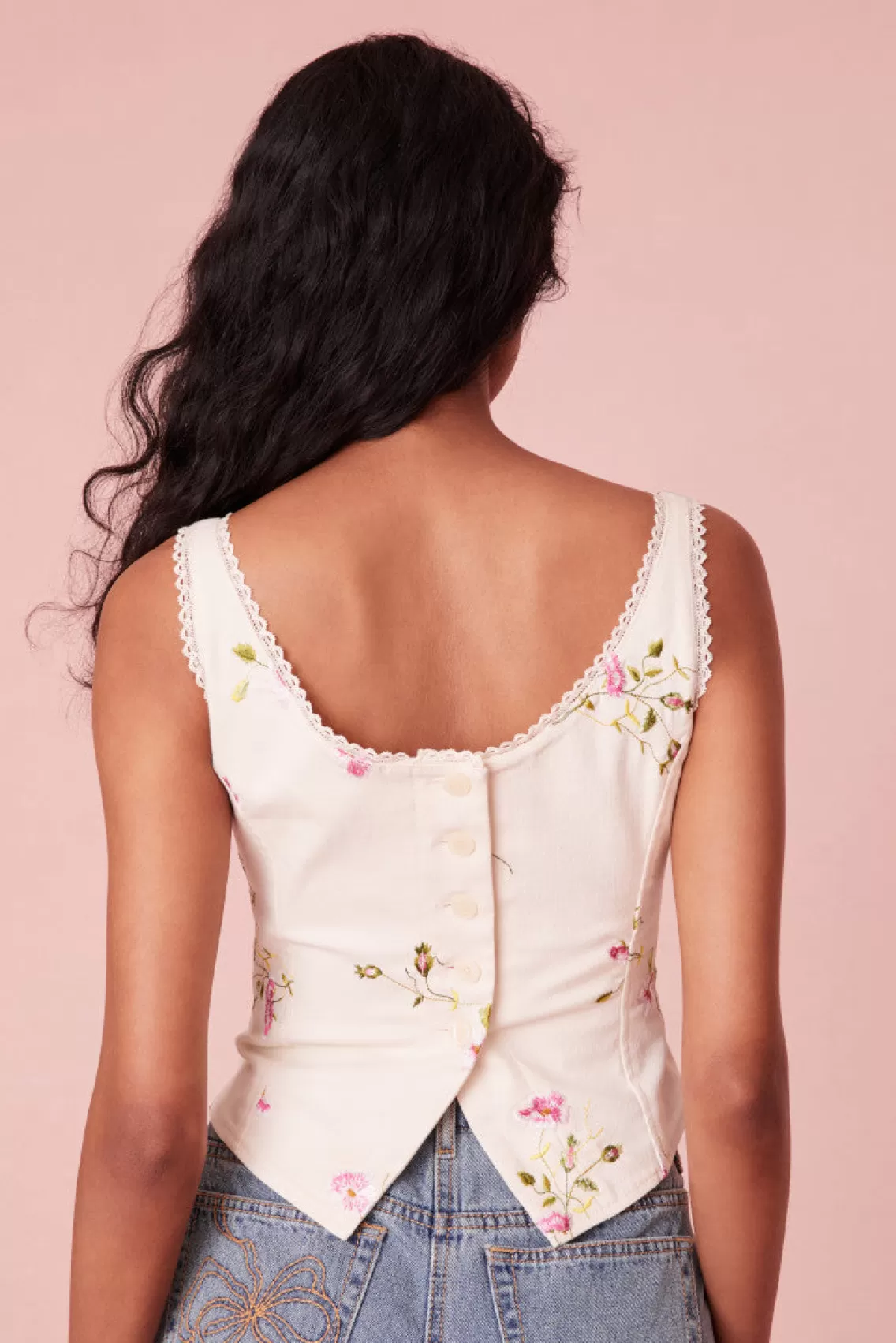 Tops | White Edit-LoveShackFancy Rhapsody Floral Bustier ANTIQUE WHITE