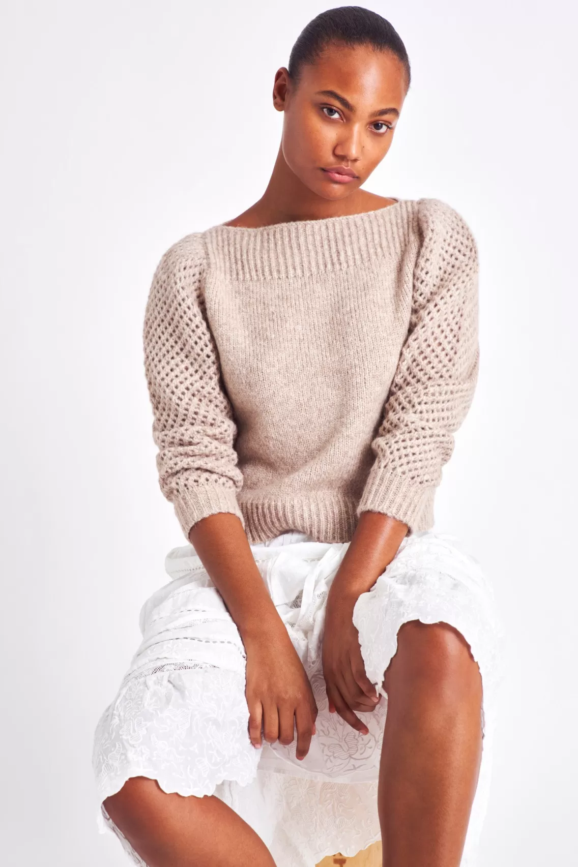 Sweaters | Heritage Collection-LoveShackFancy Rosie Heritage Pullover Sweater OATMEAL