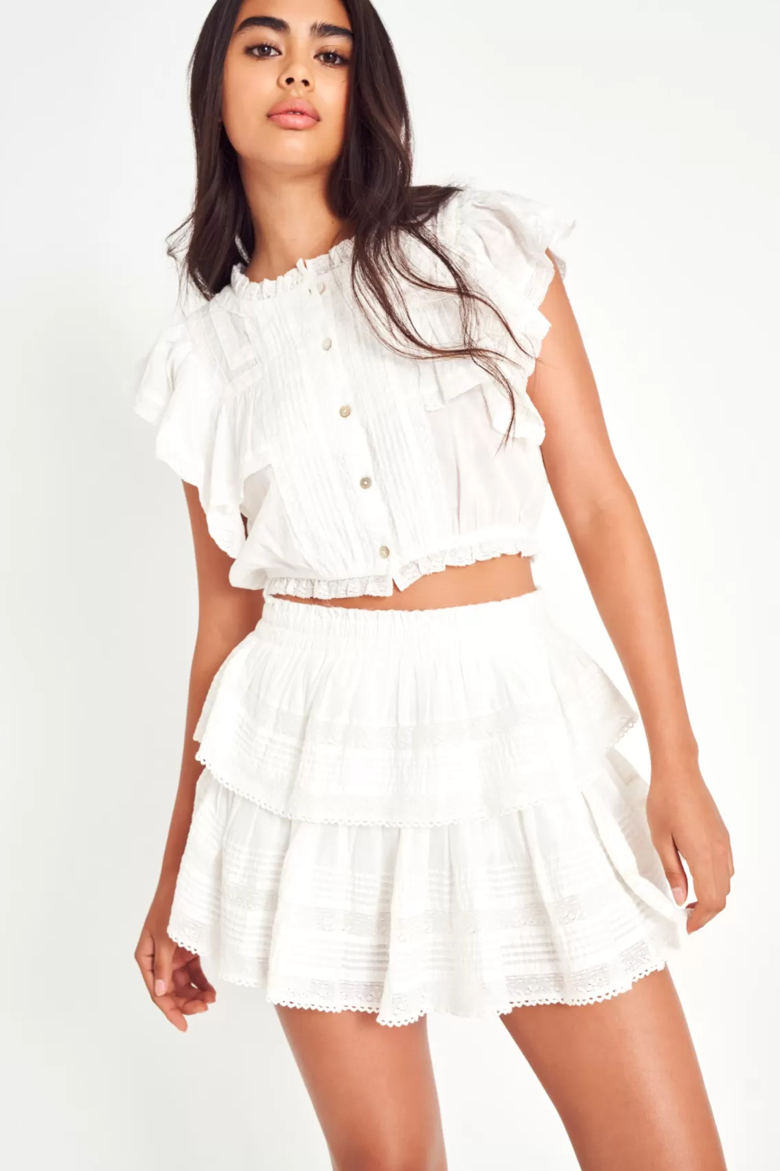 Skirts | Pink Edit-LoveShackFancy Ruffle Mini Heritage Skirt PEONY PINK