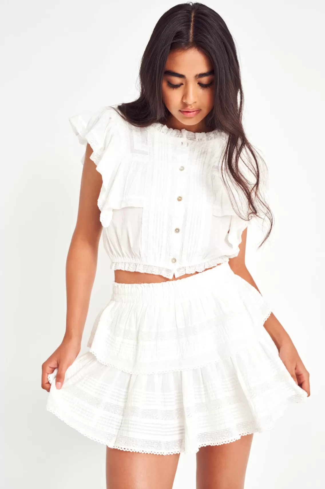 Skirts | Pink Edit-LoveShackFancy Ruffle Mini Heritage Skirt PEONY PINK