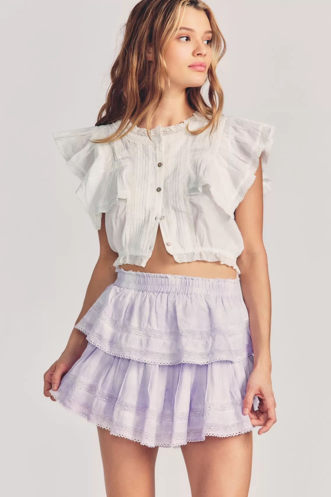 Skirts | Pink Edit-LoveShackFancy Ruffle Mini Heritage Skirt PEONY PINK