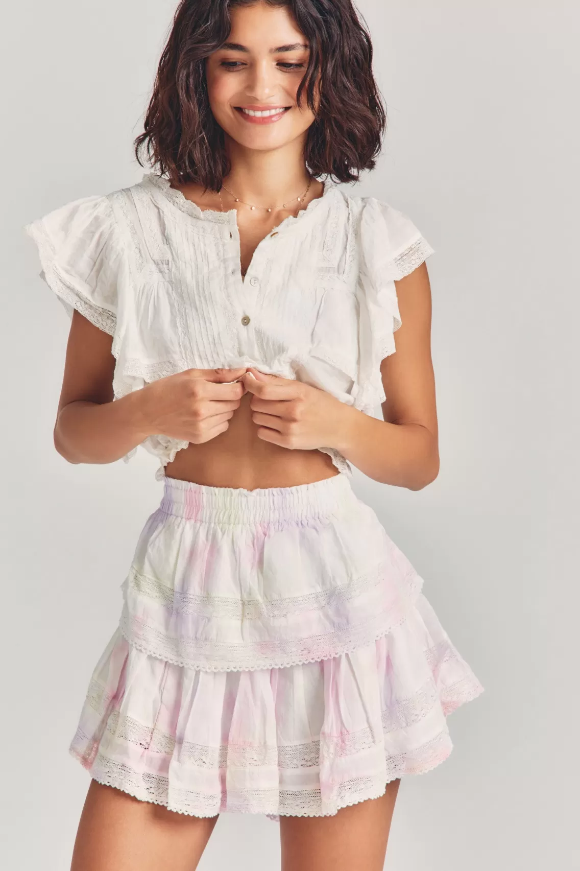 Skirts | Pink Edit-LoveShackFancy Ruffle Mini Heritage Skirt PEONY PINK