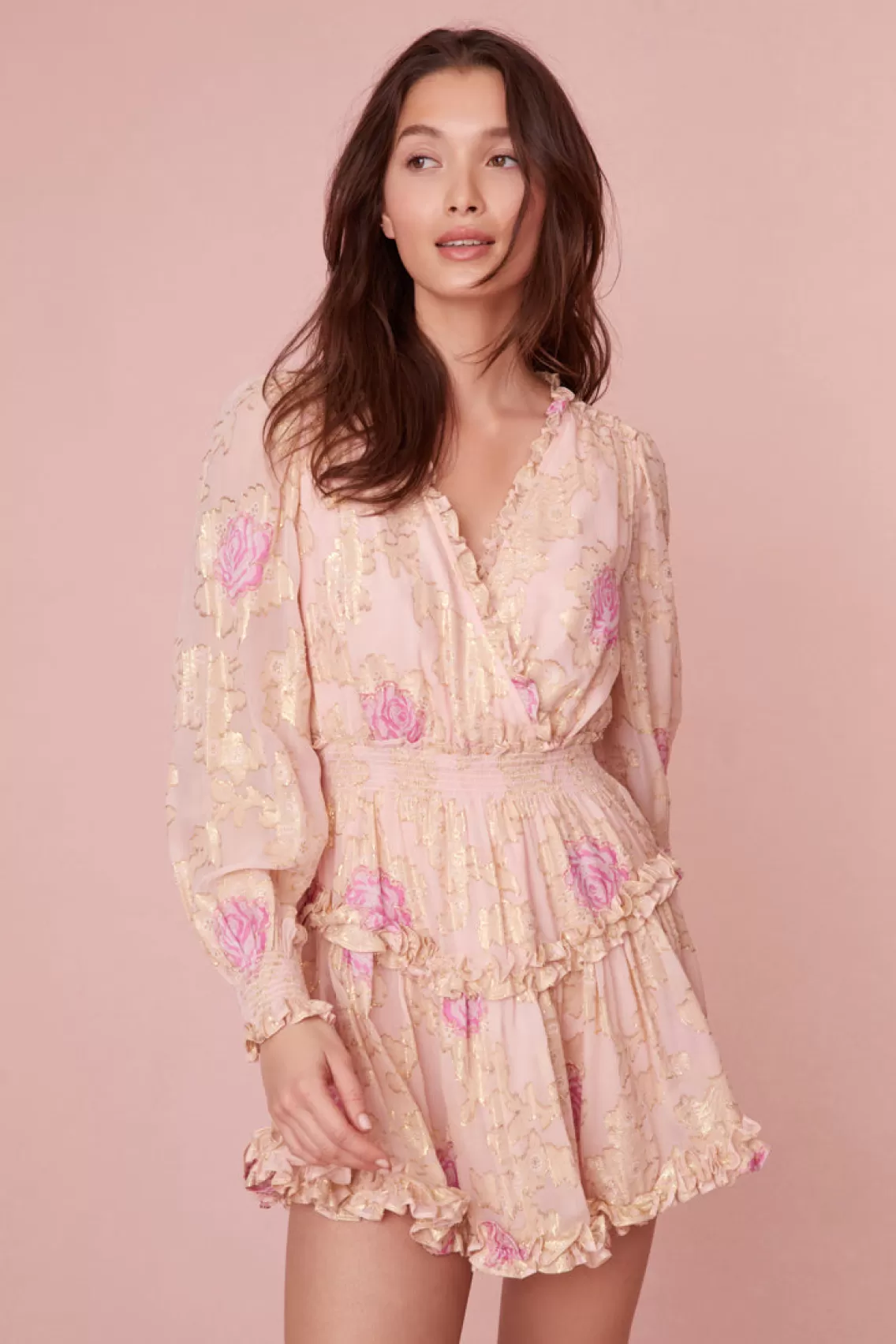 Dresses | Pink Edit-LoveShackFancy Spruce Ruffle Mini Dress MAGENTA MARBLE