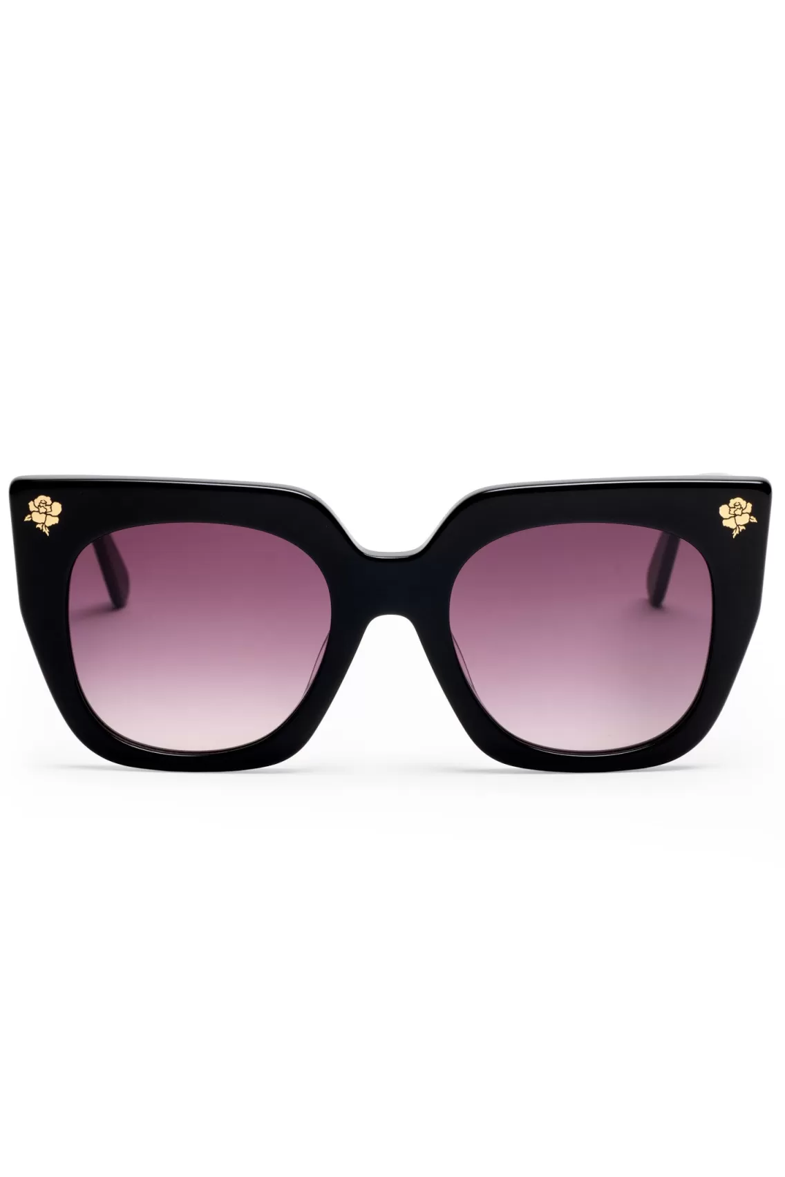 Sunglasses | Warm Weather Edit-LoveShackFancy Triana Square Sunglasses SOFT BLACK