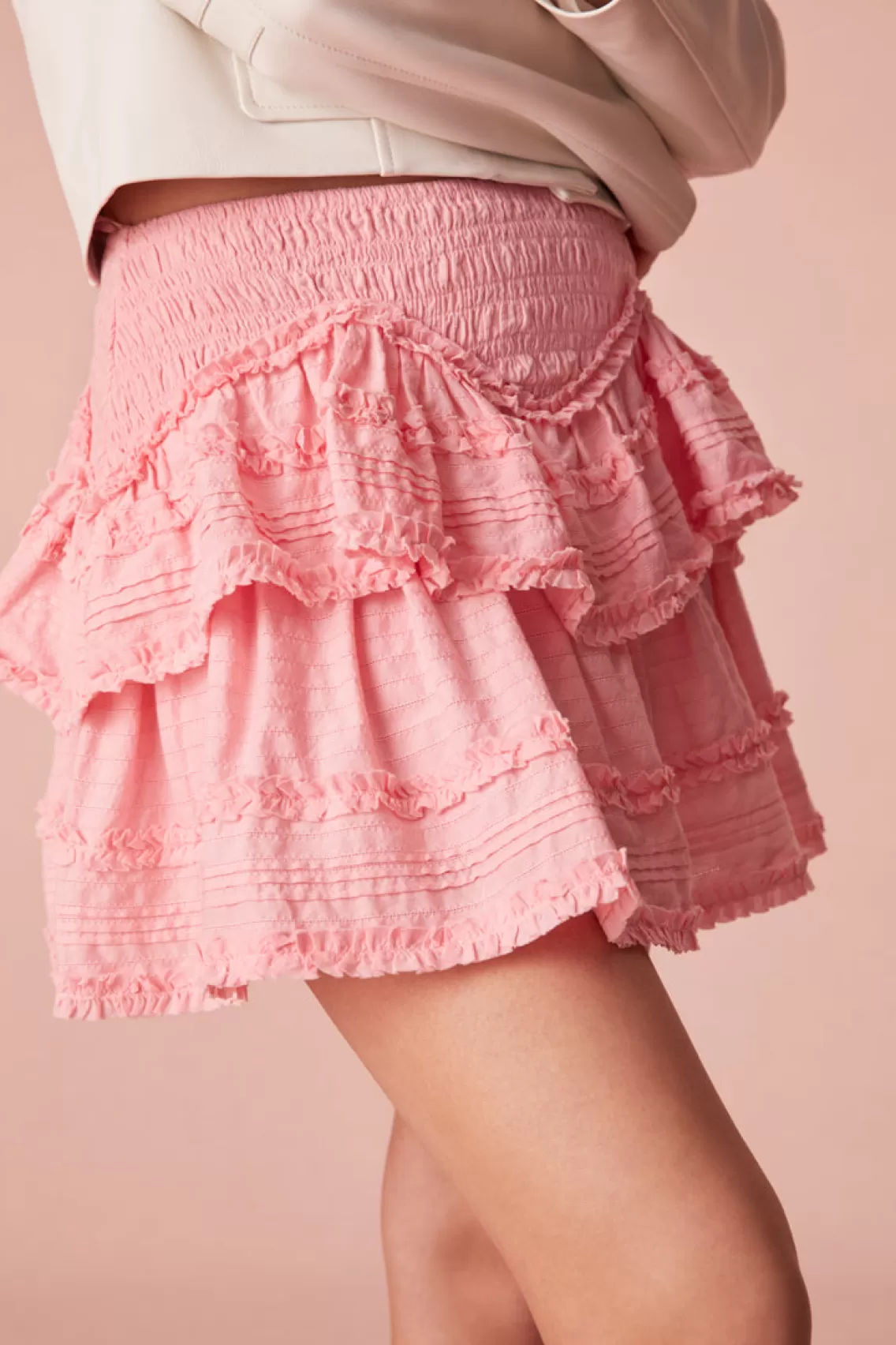 Mommy & Me | Skirts-LoveShackFancy Tribeca Cotton Mini Skirt BUBBLEGUM