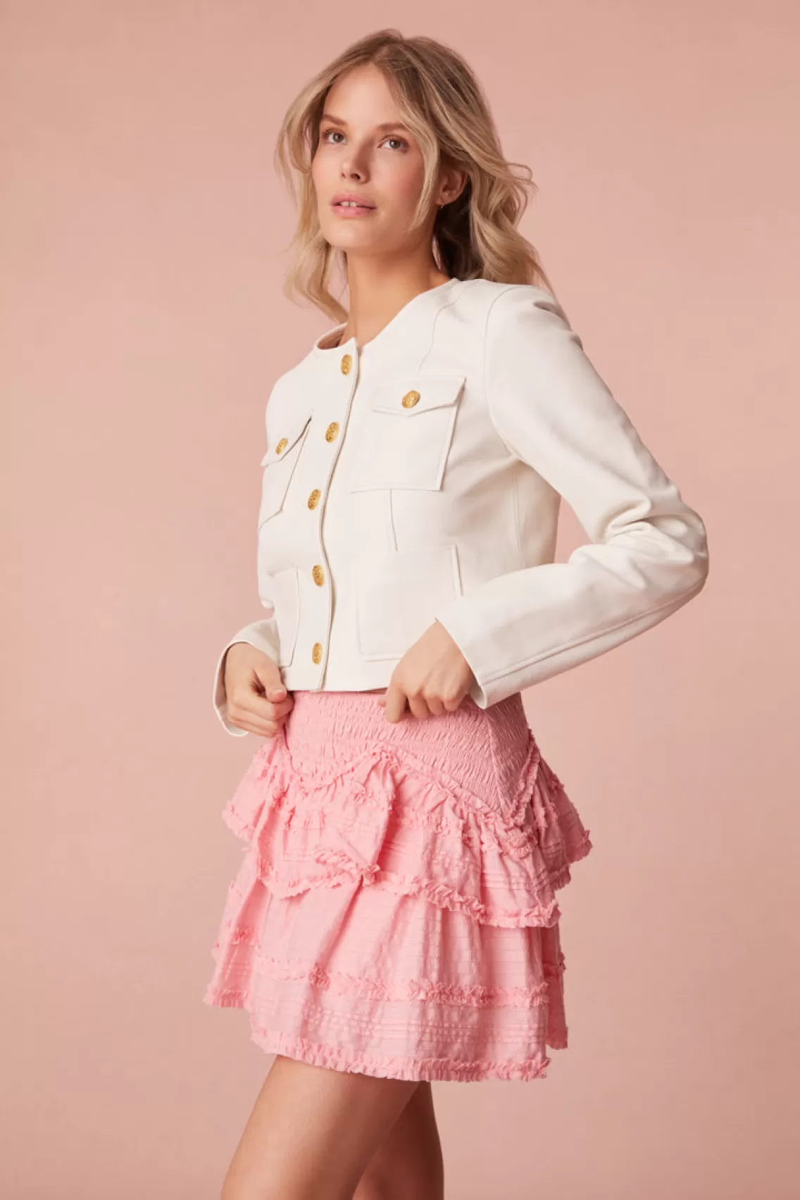 Mommy & Me | Skirts-LoveShackFancy Tribeca Cotton Mini Skirt BUBBLEGUM