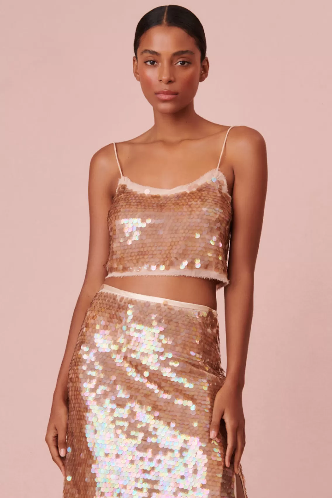 Tops | Perfect Pairings-LoveShackFancy Velma Sequin Tank TAWNY